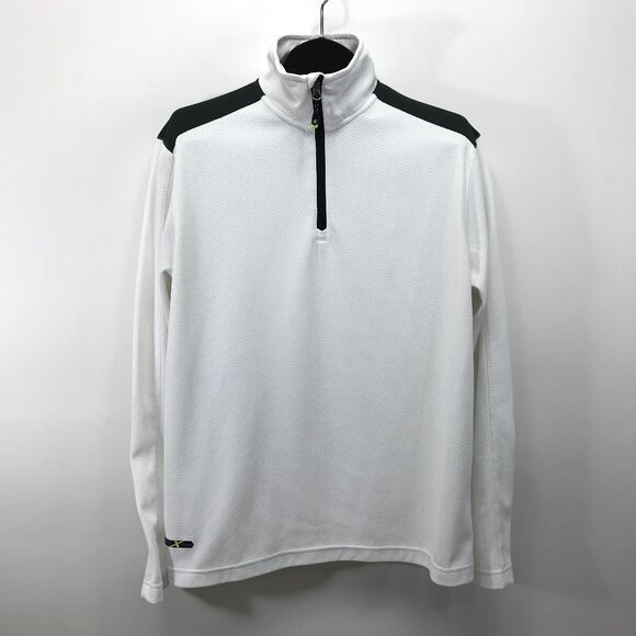IZOD PerformX 1/4 Zip Pullover Men's Medium White Cool FX Wicking Outdoor Golf - Picture 1 of 11